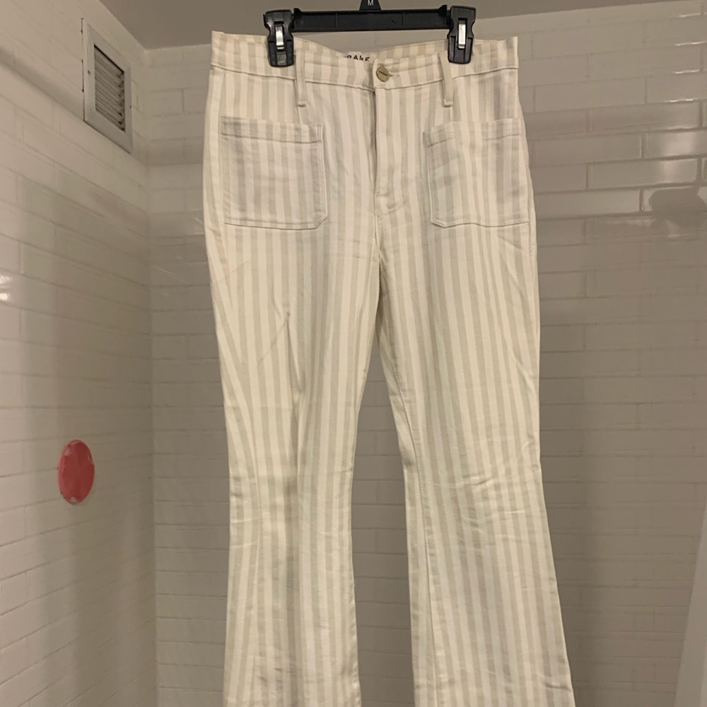 Frame denim two toned striped flare jeans, size 27